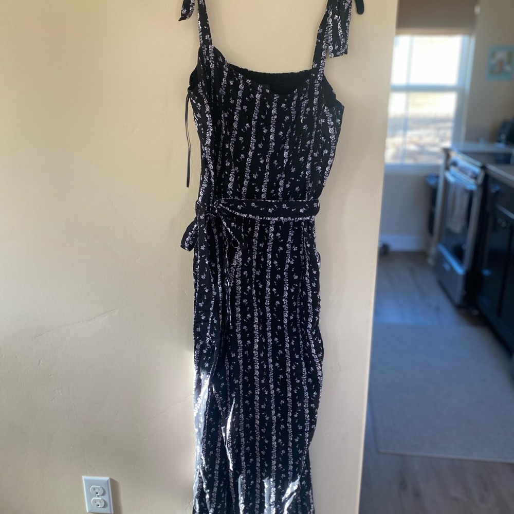Paige black floral jumpsuit